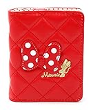 Disney Minnie Mouse Dot Ribbon Wallet Card Coin Holder Organizer for Girl Women (Red)