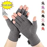 Arthritis Compression Gloves Relieve Pain from Rheumatoid, RSI,Carpal Tunnel, Hand Gloves Fingerless for Computer Typing and Dailywork, Support For Hands And Joints by DISUPPO (Large Gray)