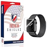 (6-PACK) American Shieldz for Apple Watch 38mm (Series 3, 2, 1) Screen Protector Full Coverage Edge-to-Edge, Invisible Clear HD Shield Anti-Bubble, Flexible Film