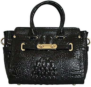 FIORI EE0021 Black Genuine Crocodile Pattern Cow Leather Handbag.