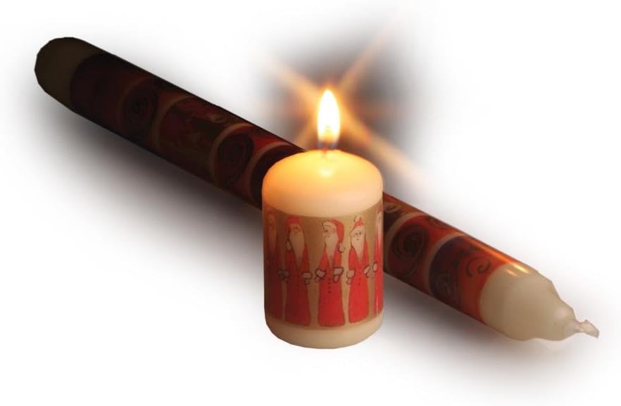 Peeks 30 Pack Festive Santa Christmas Xmas Decorations Pillar Candles