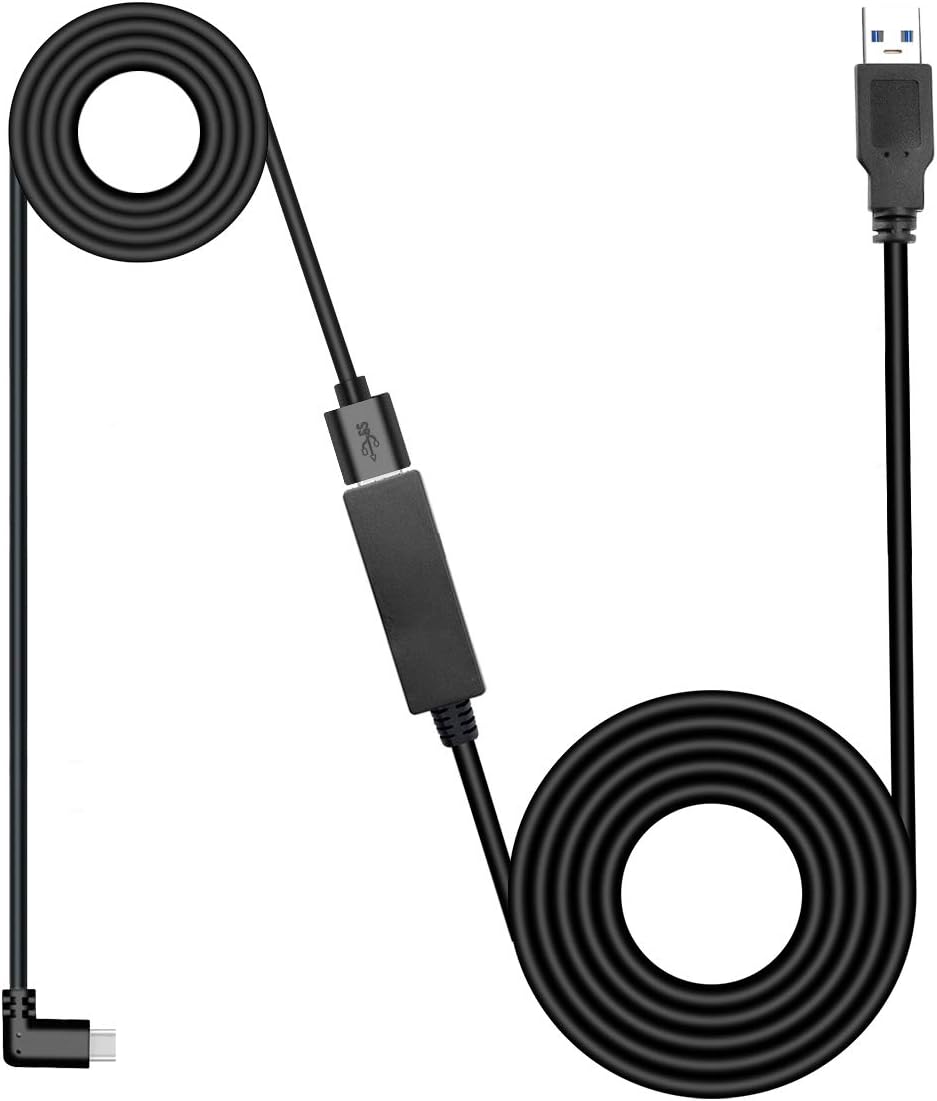 (1+1 Pack) Seltureone Total 8M/26ft USB Stable Data Cable Compatible for Oculus Quest 2 / Quest Link Steam VR, 5M Extension Cable (No Power Supply) with 3M Relay Amplifier Chip and USB 3.2 Gen 1 Cable