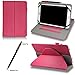 ProCase Universal 360 Rotating Stand Folio Case Cover for 7-8 inch Tablet Dragon Touch, Chromo Inc, ProntoTec, NeuTab, Nextbook, Tagital, Alldaymall, iRulu, RCA, iView Android Tablet (Pink, Magenta)