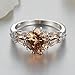 Psiroy 925 Sterling Silver Created Morganite Filled Split Shank Band Cocktail Ring
