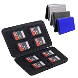 3 Pcs Aluminum SD TF Memory Card Cases, 16 Slots, AFUNTA Water Resistant Shock-Proof SD Micro SD TF SDHC SDXC Camera Card Storage - Silver, Black, Blue