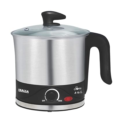 Inalsa Cookizy 1.5-Litre Kettle (Black/Grey)