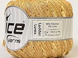 Metallic Gold Ladder Lurex Ribbon Yarn - Gold Trellis with Sparkle 50 Gram