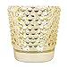 Koyal Wholesale 6 Gold Hobnail Votive Candle Holders, Raised Dot Glass, Milk Glass Bulk, Vintage Tea Lights (Pack of 6), 2.5 Inch