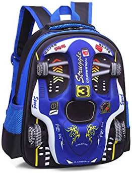ADJOY9 Kindergarten Backpack Toddler's Daypack Cartoon F1 Race Car Schoolbag - Blue
