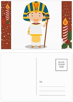 Amazon Com Yellow Hat Egypt Cartoon Christmas Candle Greeting Postcard Congrats Mailing Card Office Products