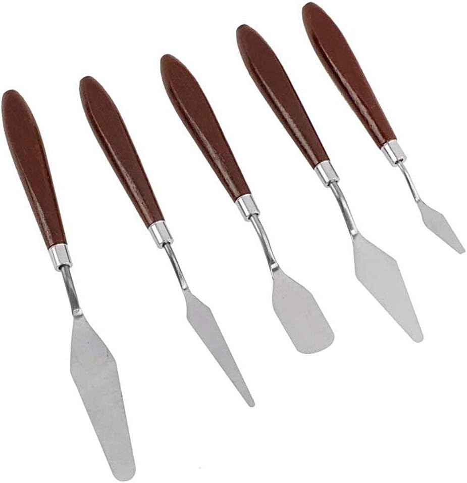 New Product Set of 5 Baking Pastry Tool Stainless Steel Spatula Set Mixing Art Scorper Oil Scraper Fondant Cake Making Tools
