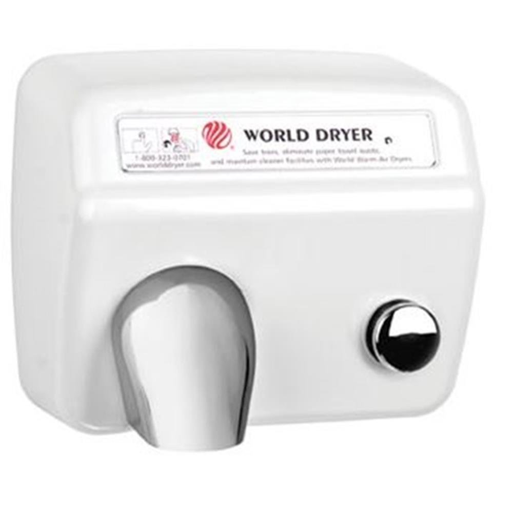 Durable Commercial Restroom Hand Blower By World Dryer Cast Iron White
