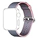 Band for Apple Watch 38mm,QIFIT Third Party Fine Woven Nylon Wrist Strap Bracelet Replacement Band with Stainless Steel Buckle for Apple Watch Series 2 / 1, Sport, Edition,38mm,Lightpink Midnightblue