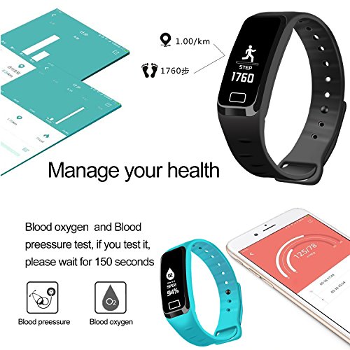 Military-Time-available-Blood-Pressure-Fitness-Tracker-Homestec-S4Plus-Smart-Watch-with-SPO2H-Heart-rate-monitor-Sleeping-Management-Pedometer-with-OLED-Touch-Screen-for-Android-iOS