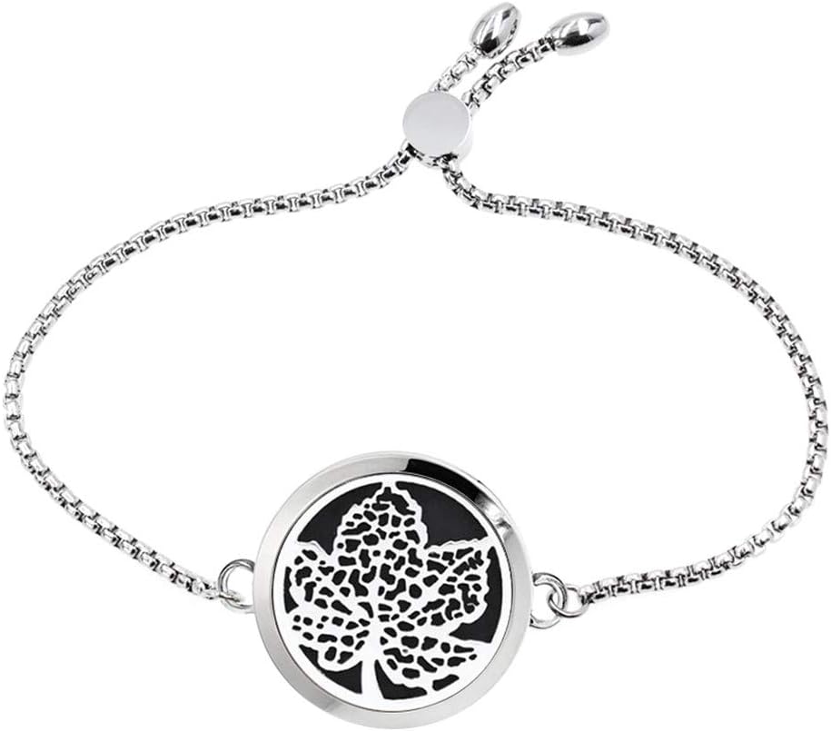 Essential Oil Diffuser Bracelet,Stainless Steel Aromatherapy Locket Bracelets