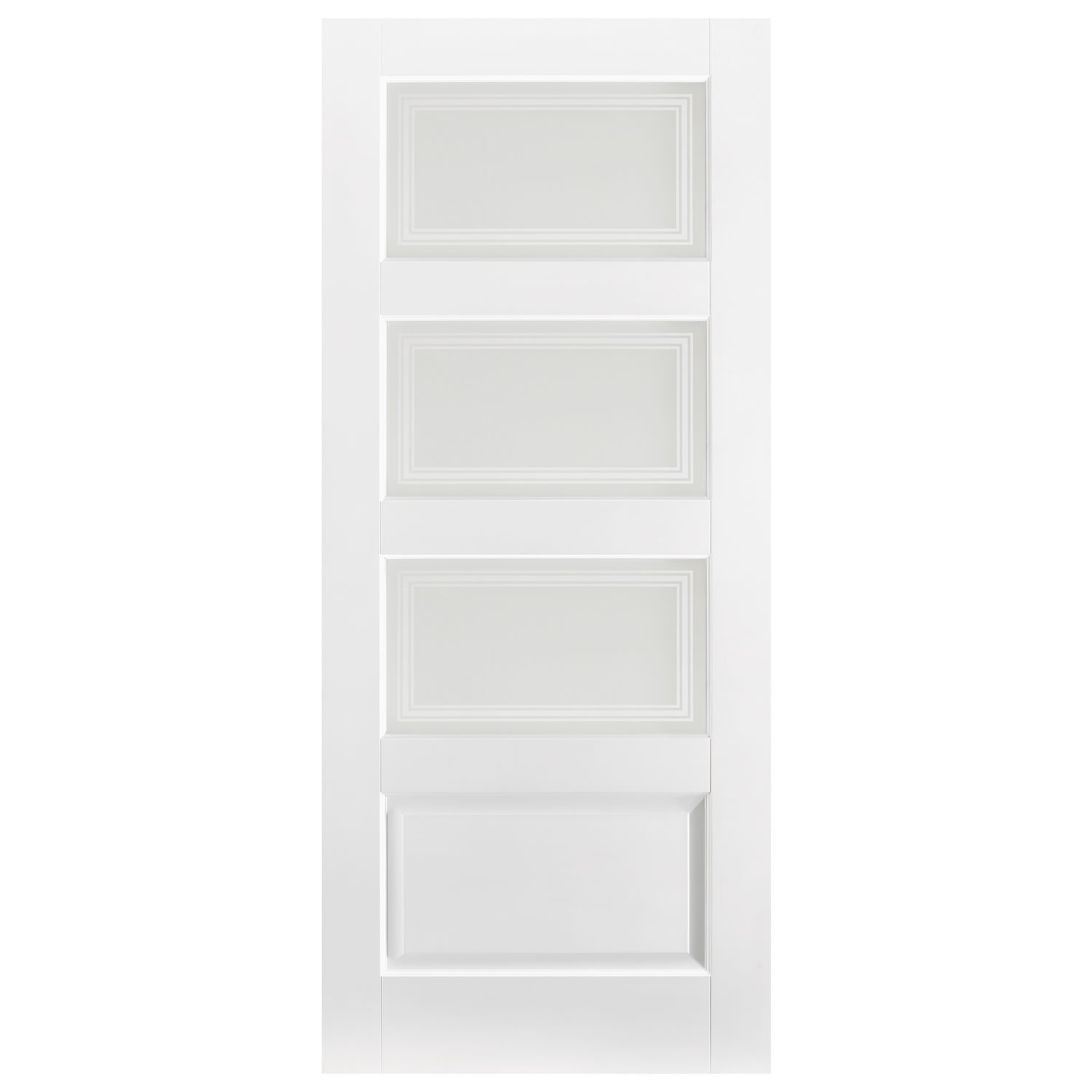 LPD Contemporary 3L/1P Glazed White Internal Door 78" x 30" x 35mm