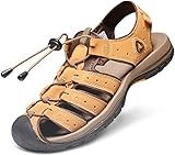 TF-SN70-CM_290 Tesla Footwear Men's Camel PU Nubuck Outdoor Sandal JACKSON