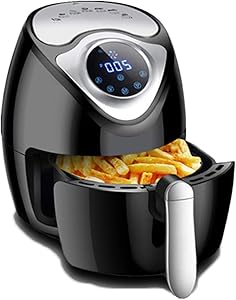 JIANGAA Air Fryer, Airfryer for Home Use 4.5L Healthy Smart Home, Timer and Adjustable Temperature Control for Healthy Oil Free or Low Fat Cooking, 1300 W, White, E035NT