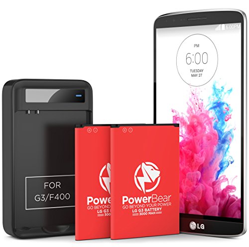 PowerBear LG G3 Battery | 3000mAh Li-Ion Battery for the LG G3 [D852, D855, AT&T D850, T-Mobile D851, Verizon VS985, Spring LS990] | G3 Spare Battery [24 Month Warranty] (Black)