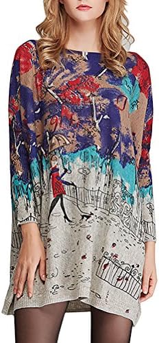 AMGLISE Women's Knit Comfy Fit Halloween Weird Basic Printed Jumper Pullover Sweater