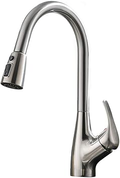 Vccucine Modern Family Single Handle Brushed Nickel Kitchen Faucet