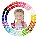 CHLONG 30pcs 4 Inches Grosgrain Ribbon Hair Bow Clips Set for Girls Toddlers Kids Teens 15 Color (4inch-30pcs)