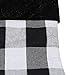 Black/White Buffalo Check Christmas Stockings - 3-Pack of 19 inch Festive Plaid Holiday Stockings with Black Velour Cuff