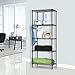 LANGRIA 5 Tier Shelving Units Storage Rack Supreme Wire Shelving Organization, Black