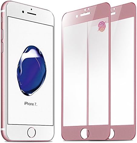 Boxeroo Curved iPhone 7 Tempered Screen Protector 4.7 inches Privacy Screen iPhone 7 2-Pack Tempered Glass Anti Fingerprints 0.2mm 9H Hardness Full Screen (Rose Gold)