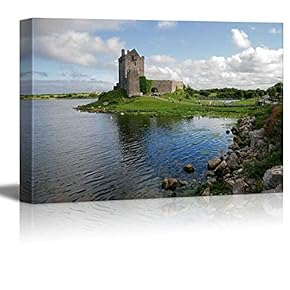 Canvas Prints Wall Art - View of The Dunguaire Castle, Kinvara Bay, Galway, Ireland | Modern Wall Decor/Home Decoration Stretched Gallery Canvas Wrap Giclee Print. Ready to Hang - 12" x 18"