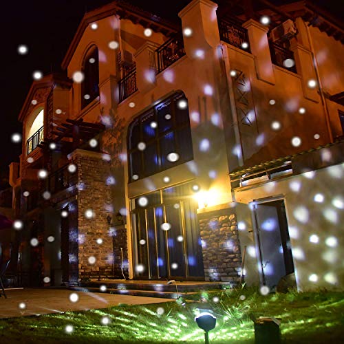 Christmas Snowfall Projector Light, TOFU LED Snow Projector Outdoor Holiday Lights IP65 Waterproof with Remote Control Dynamic Falling Snow Effect for Garden, Party, Halloween Landscape Decoration