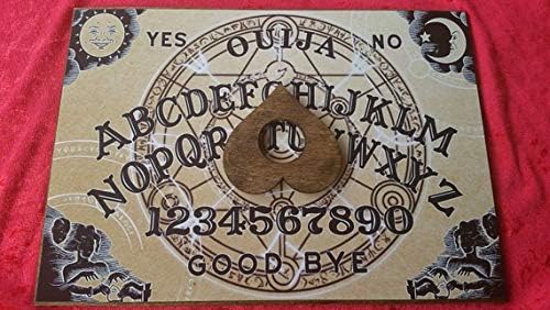 Wooden Ouija Board game & Planchette with Instructions Weeja Witchboard Handmade Spooky Halloween Paranormal Spirit Talking Boards Mystical ( From UK)