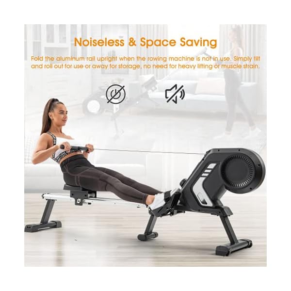 Magnetic-Rowing-Machine-for-Indoor-Home-Resistance-Rowing-Machine-with-Fodable-Design-8-Level-Adjustable-Resistance-Transport-Wheels-Advanced-Driving-Belt-SystemFit-for-Cardio-Strength-Training Magnetic Rowing Machine for Indoor Home, Resistance Rowing Machine with Fodable Design, 8-Level Adjustable Resistance, Transport Wheels, Advanced Driving Belt System,Fit for Cardio & Strength Training