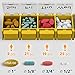 PILLSTEER Weekly Pill Organizer Vitamin Holder - Large Pill Container Box - Easy Open Medication Dispenser Case, Large Medicine 7 Day Box - Vitamin Organizer Large 7 Compartments (Yellow)