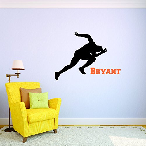 PERSONALIZED Custom Name Runner Track And Field Sports Team Teen Bedroom Kids Sticker Vinyl Wall Decal 20 Inches x 30 Inches
