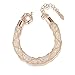 MytysRose Gold Mesh Bracelet Clear CZ Crystal Charm Link Bangle Wedding Bracelets for Brides