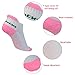 Rbenxia 4 Pair Silicone Dot Cotton Non Slip Skid Yoga Pilates Socks with Grips Cotton for Women Full Toe Low Cut Non Skid Barre Socks for Studio Hospital Sports Fitness Training One Size