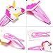 BBTO 22 Pieces Unicorn Pattern Hair Clips 1.57 inch Anti-slip Snap Hair Clips Barrettes Hairpins for Baby Girls Unicorn Party Supplies