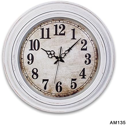 Smartsense 20 Inches Vintage Quartz Wall Clocks Designer Silent Non-Ticking Quartz Wall Clock Decorative Indoor Kitchen Clock, 3D Numbers Display,
