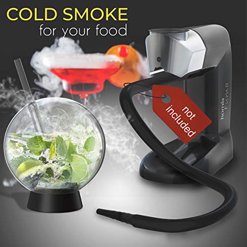 Smoking Gun Accessory Set, 11 PCS, Food Smoke Infuser Accessories - Disk Lid and Cocktail Ball Glass with Straw for Drink Smoker, Dome for Cold Smoke, Smoking Cloche for Drinks, 7 Flavors Wood Chips