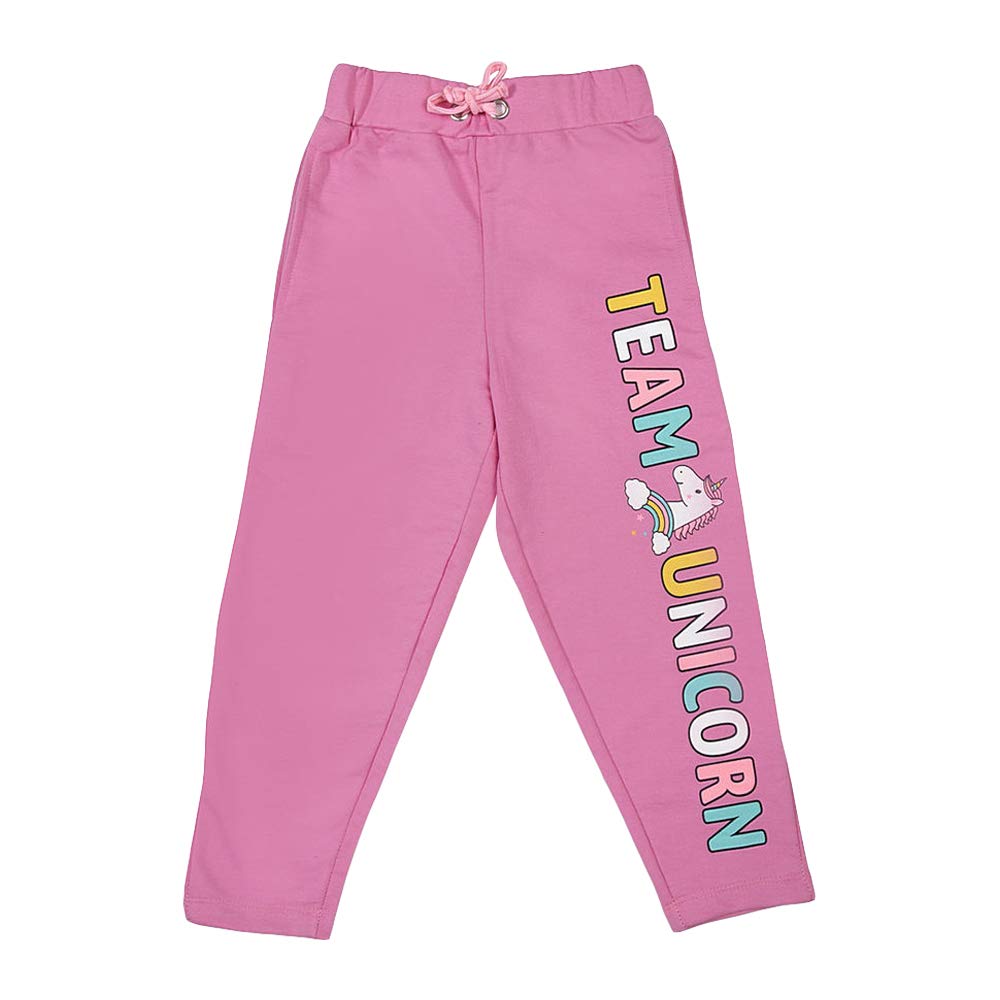 Buy Hopscotch Girls Cotton Full Length Text Printed Track Pant in