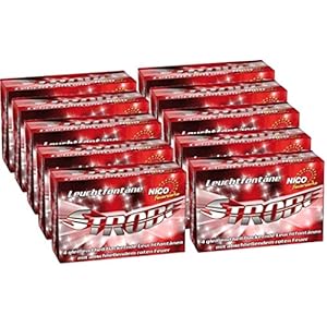 Nico Europe Strobe Blitzfontänen Fontänen Kinder Ganzjahres Feuerwerk Jugendfeuerwerk (10 Pack)
