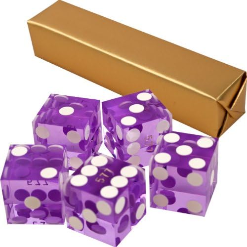 Precision Casino Razor Edge Purple/Violet Craps Dice - 1 Stick (5 Dice)