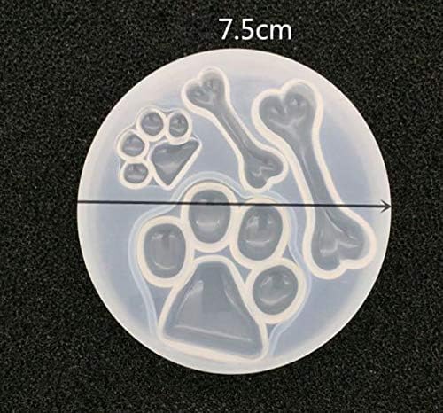 1pc Dog Paws Bones Silicone Mold Frame Setting for Jewelry Making Epoxy Uv Resin Soap Polymer Clay Candle Necklace 75mm