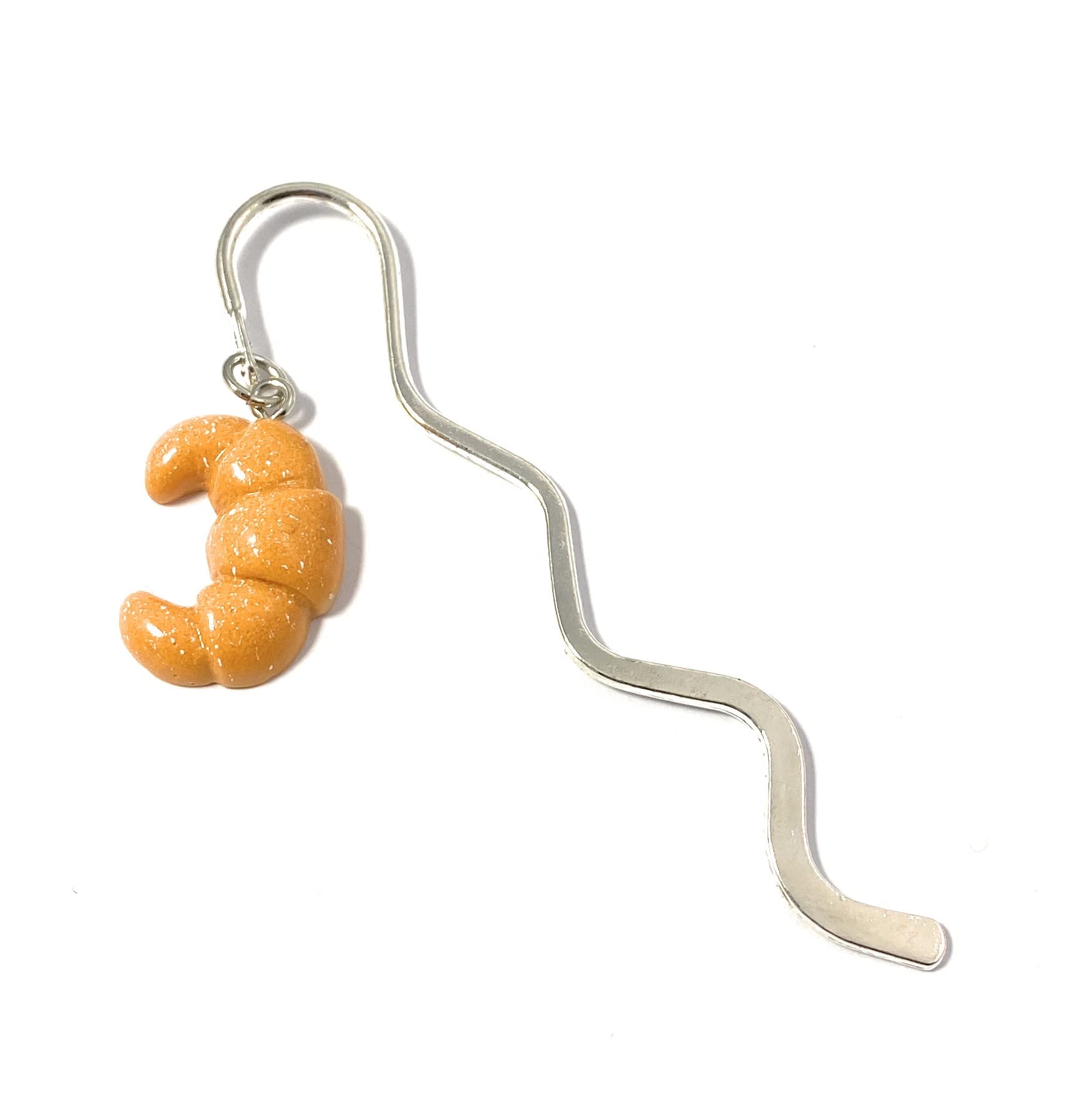 FizzyButton Gifts Croissant mini Bookmark with Resin Charm in Organza Gift Bag