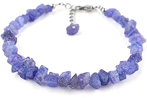 InfinityGemsArt Natural Tanzanite Stone Bracelets Raw Crystal Handmade Rough String Gemstone Rough, December Birthstone, Heal