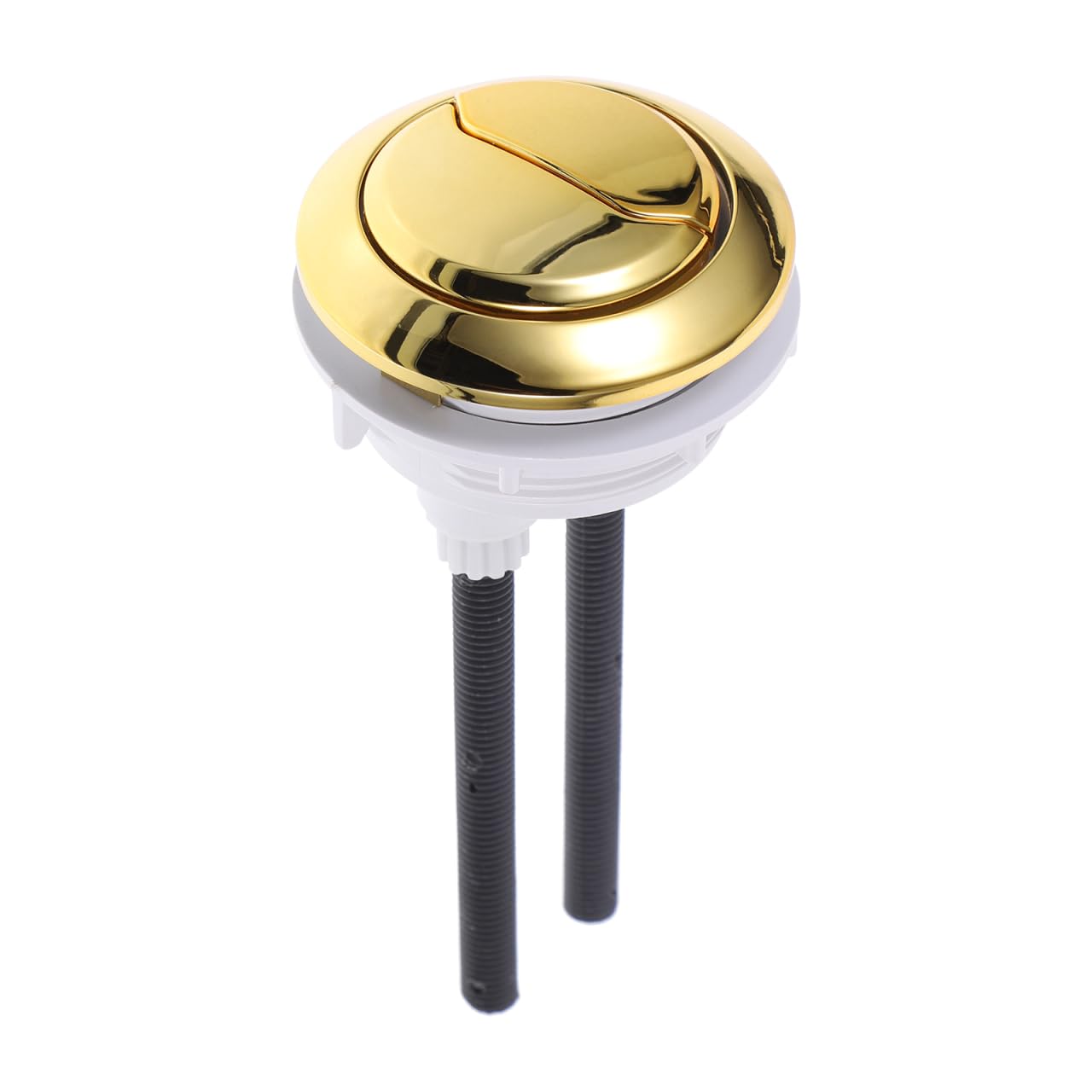 Housoutil Toilet Tank Buttons, Dual Push Flushing Toilet Button, Golden Toilet Buttons Replacement Toilet Flush Button for Flush Toilets