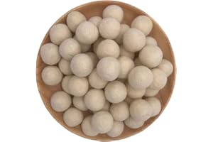 CARTSYOU Felt Wool Beads Balls Pom Pom Handmade DIY for Craft Dream Catcher Baby Mobile Pompom Home Decor Nursery Party Props (Beige 20mm 30pcs)