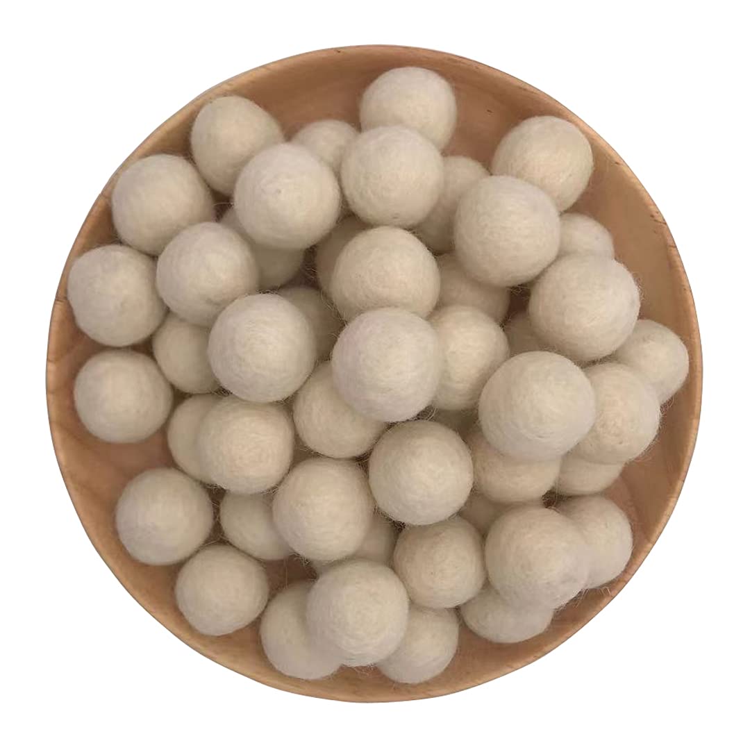 View 1 of 15mm 5/8inch Felt Wool Beads Balls Pom Pom Handmade DIY for Craft Garland Dream Catcher Baby Moile Pompom Home Decor Christmas Nursery Party Birthday Wedding Props (Beige 15mm 30pcs)