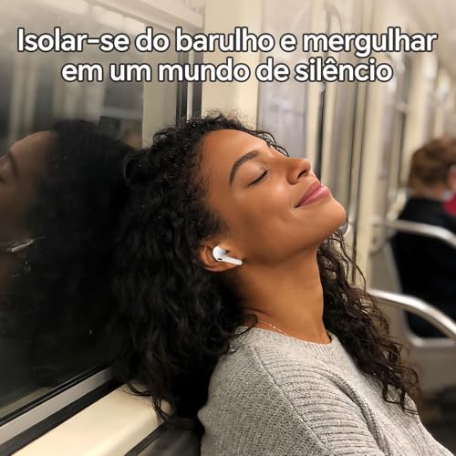 Fone de Ouvido Bluetooth, fone de ouvido sem fio Bluetooth 5.4, Cancelamento de Ruído, Bateria de 16h, Funciona em Todos os Celulares e Notebooks (Branco)